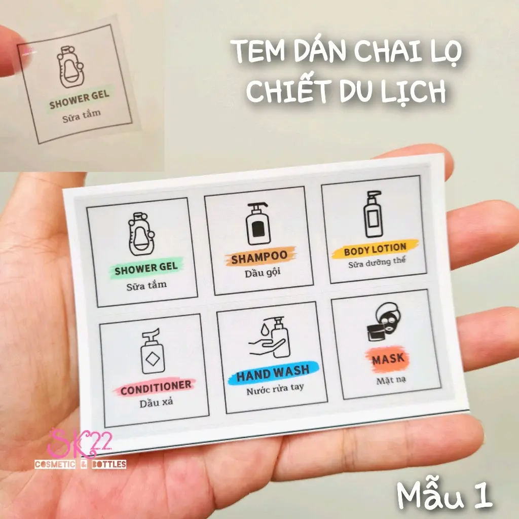 TEM NHÃN STICKER DÁN CHAI LỌ DU LỊCH