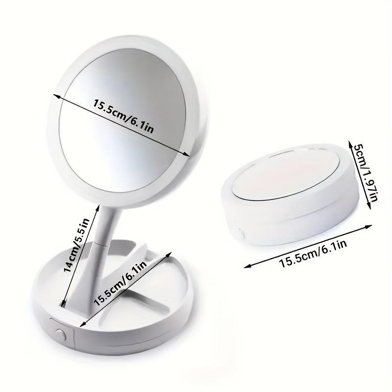 Magnifying LED Makeup Mirror with Light, Battery/USB Powered Mirror, Beauty Gift for Women, Batteries Not Included, Smart Mirror for Home Decor, Bathroom Accessory, Gadgets 1