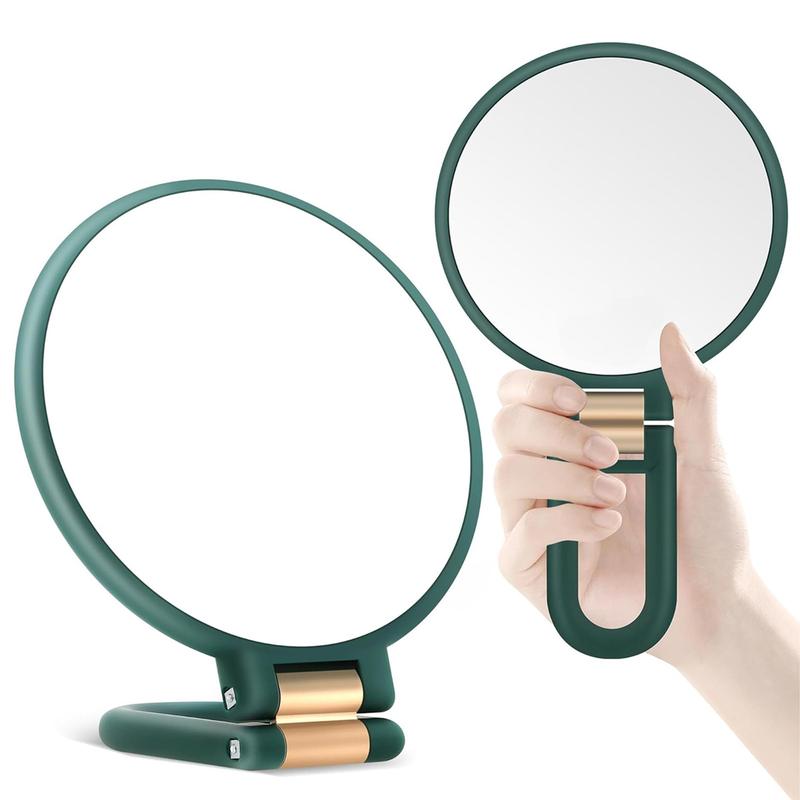 Product Introduction of 20x Magnification Double-side Makeup Mirror, 1 Count Portable Foldable Desktop Cosmetic Mirror, Household Cosmetic Tool 0