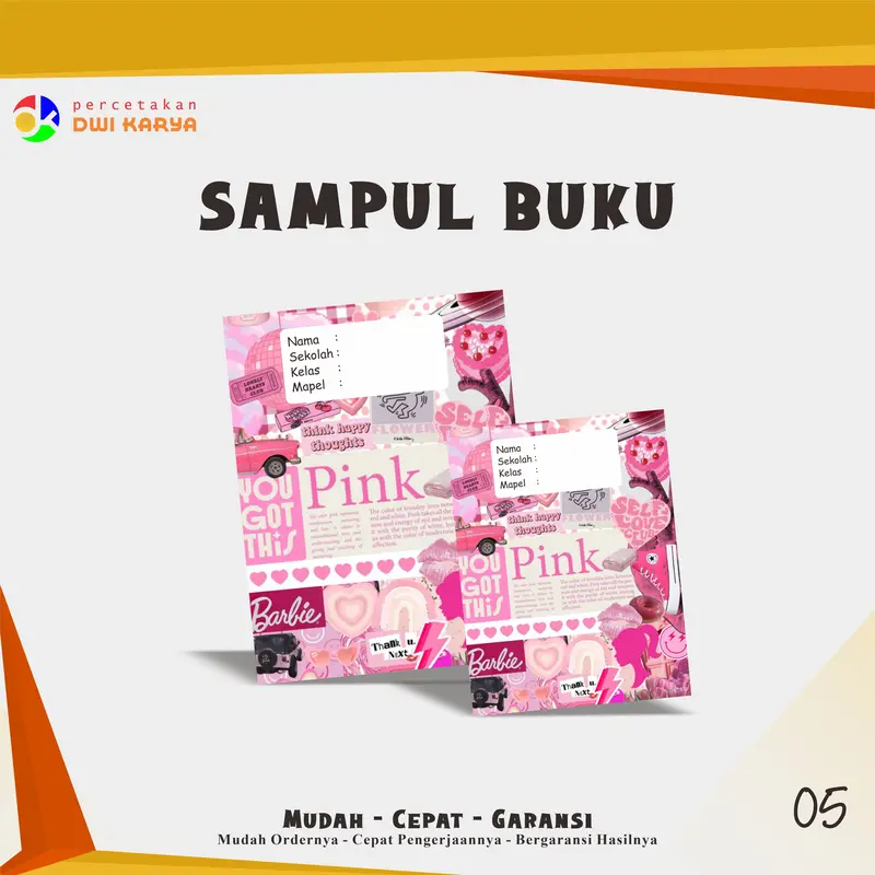 Sampul Buku Tema Barbie (2) Uk 21x16 Cm Bisa Request Ukuran 5