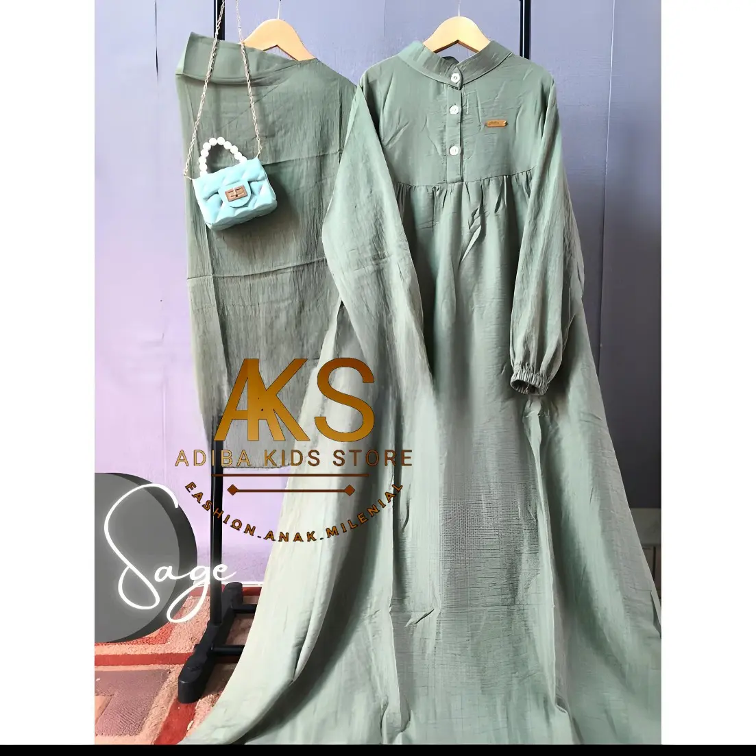 gamis remaja anak perempuan usia 16 sampai 18 tahun Baju Lembut Elegant Silver