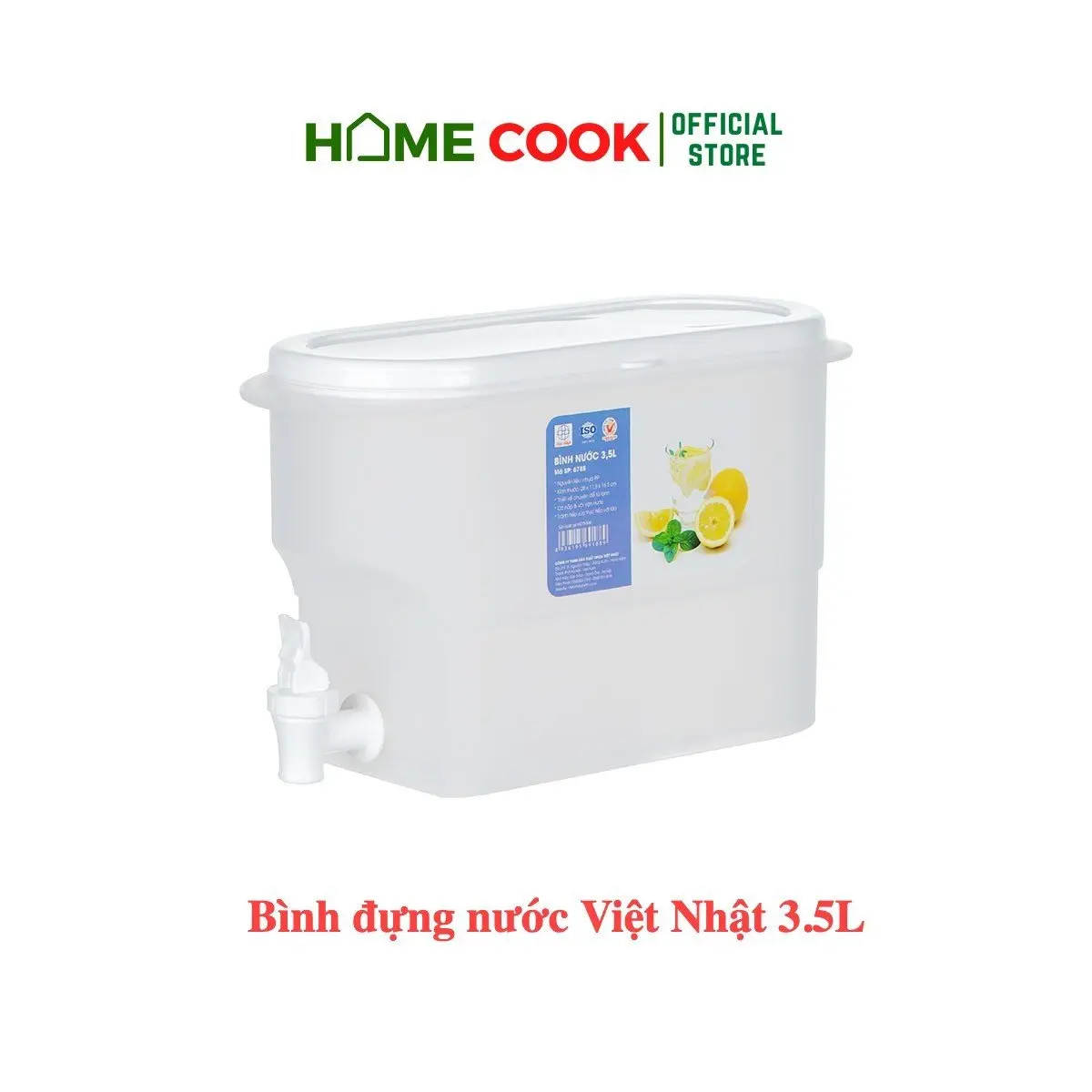 Bình đựng nước có vòi để tủ lạnh tiện dụng 3.5l Việt Nhật