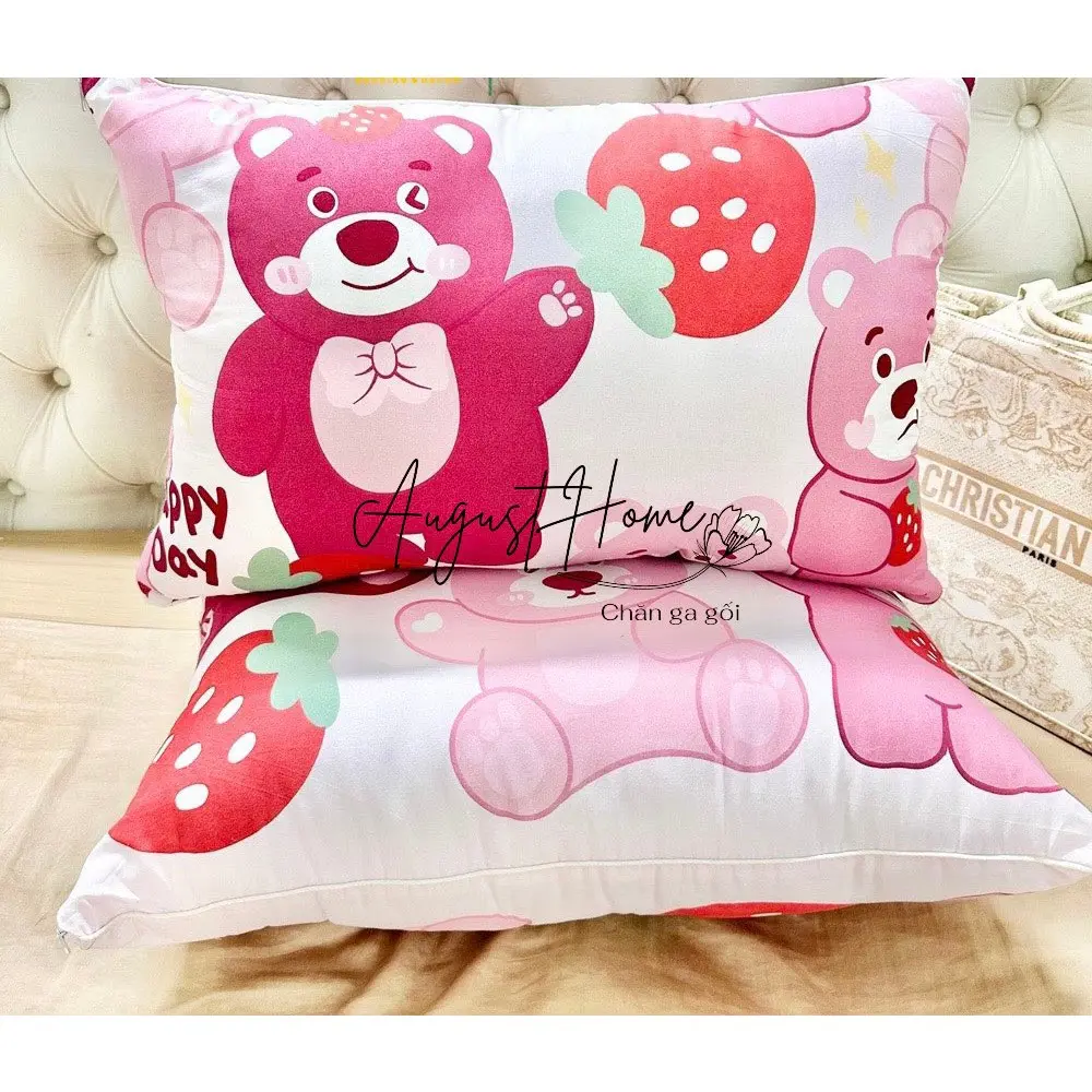 Vỏ gối nằm Cotton Poly 45x65cm được lựa chọn mẫu, Vỏ gối nhiều mẫu dễ thương màu sắc tươi sáng