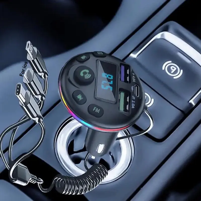 Bộ phát Bluetooth trên ô tô, Đa chức năng, Bluetooth 5.0 + Bộ phát FM + Sạc nhanh 3 trong 1, Bộ Chuyển Đổi bộ thu âm thanh, Tương thích với các thiết bị thông minh Phụ Kiện 7