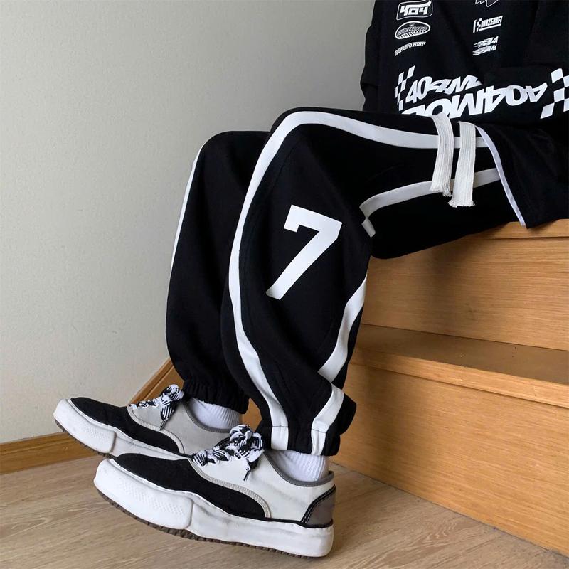 Quần Jogger SỐ 7 Unisex bo chun gấu ống rộng chất vải nỉ siêu chất dễ phối đồ 2 màu đen xám Nam Sport