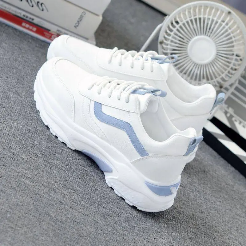 blue gray shoe xanh platformBlue Gray Shoes Green Platform Dad Shoes Breathable Summer Women's Shoes Student Running Mesh Sports Shoes Women's Trendy Street Style Thick Sole Comfortable White Shoes