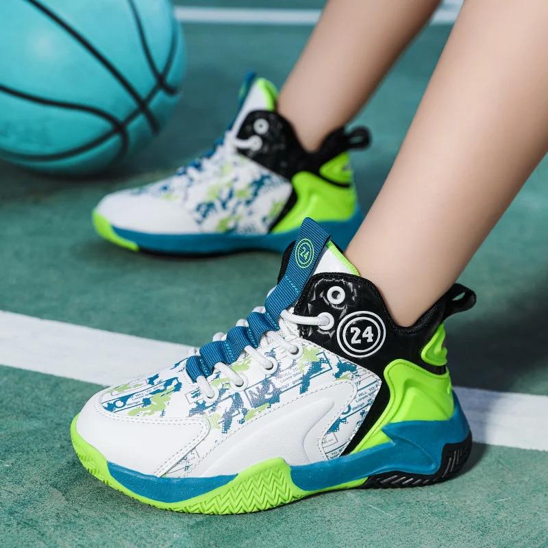 Gym Breathable Boys School Shoes Kid Children Outdoor White Casual Sneakers basketball Trainer custom shoes manufacturers_voghion.com
