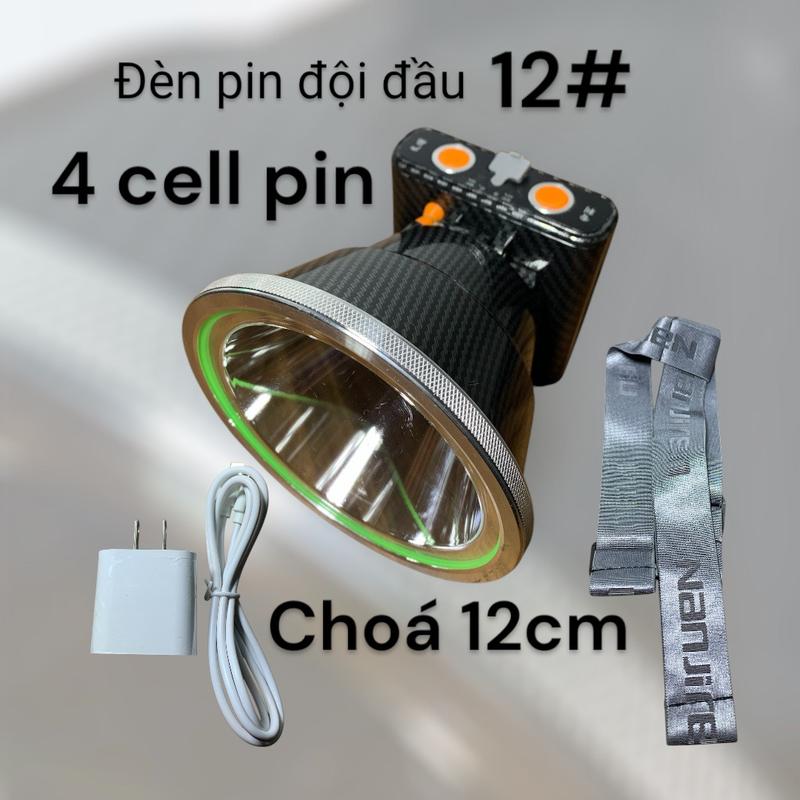 Đèn đội đầu siêu sáng mã TT-9120 (12#) , chóa 12cm sáng tỏa , 4 pin 18650 , sáng mạnh , pin trâu , chống nước , đèn đi động , bảo hành nhà sản xuất