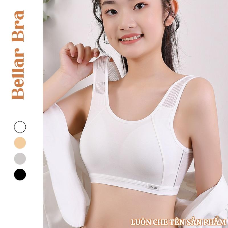 Áo Lót Cho Bé Gái Tuổi Dậy Thì (Size 34-54kg) Đệm May Liền, Lưng Lưới Thoáng Khí, Top Áo Lá Học Sinh Cotton Cao Cấp Bellar Bra aola  hocsinh Voi Women A611