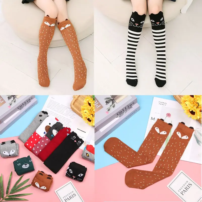 Tất Trẻ Em Bé Gái, Tất Giữ Ấm Chân Ống Dài Mùa Đông Ấm Áp, Thích Hợp Cho Trẻ Em, Tất Múa, Tất Đầu Gối 4