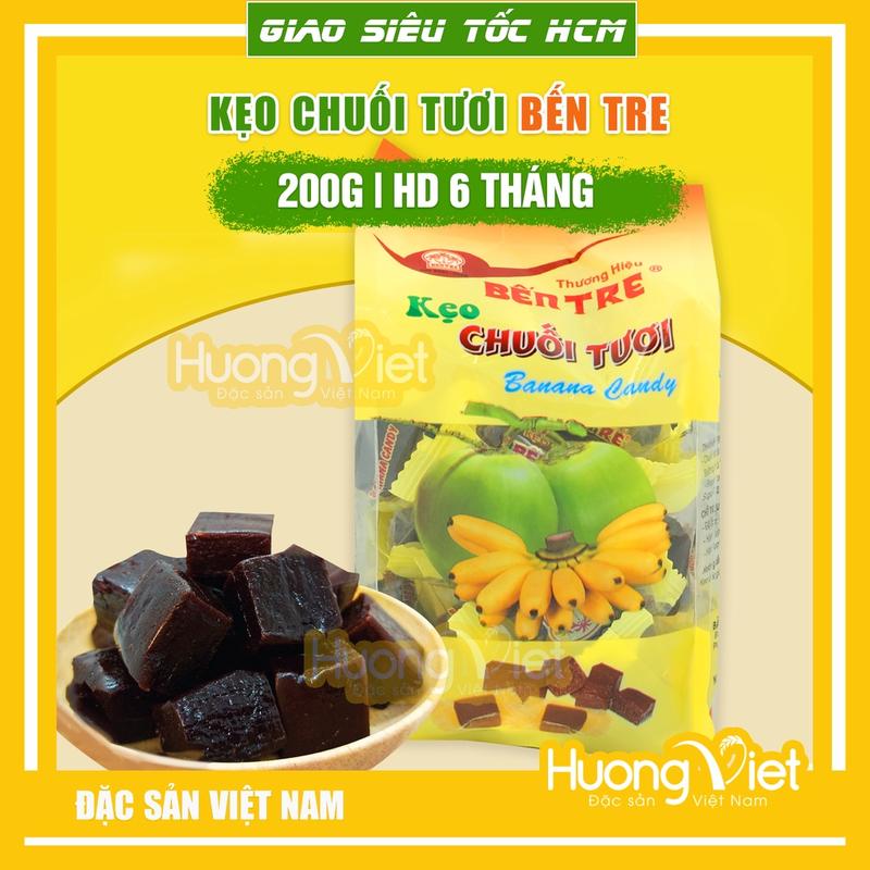 Kẹo chuối tươi Bến Tre kẹo chuối miền tây túi 200g bánh kẹo tết