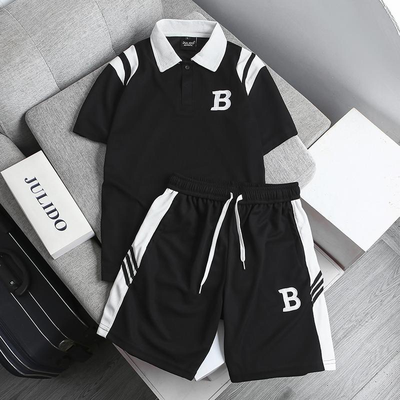 Bộ quần áo nam nữ hai vòng vai chất liệu waffle co dãn bốn chiều tay ngắn Size M L XL XXL