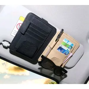 CARD Holder Sunvisor organizer Bahan PU sintesis Car