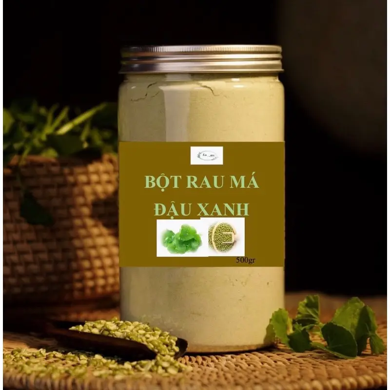1kg( 2 hôp) Bột rau má + Đậu xanh  pha uống thanh nhiệt , đẹp da bộ sắn