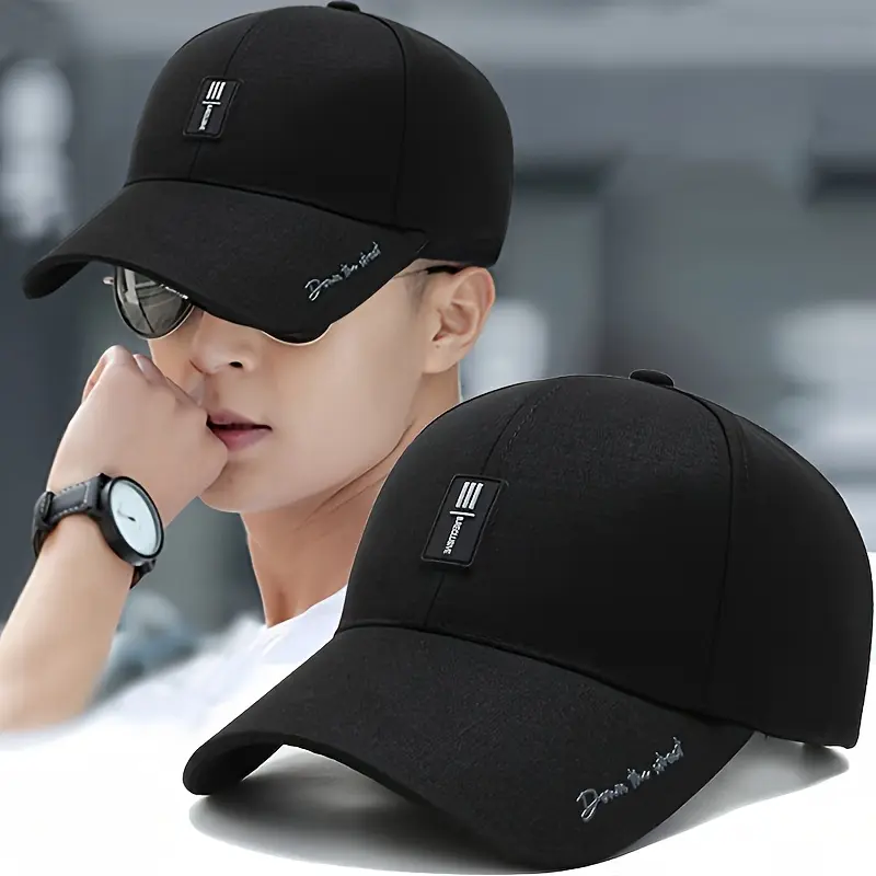 Baseball Cap, Casual Solid Color Embroidered Letters, Lightweight Non-Stretch Fabric, Hand Washable - Four Seasons Fashion Sun Hat