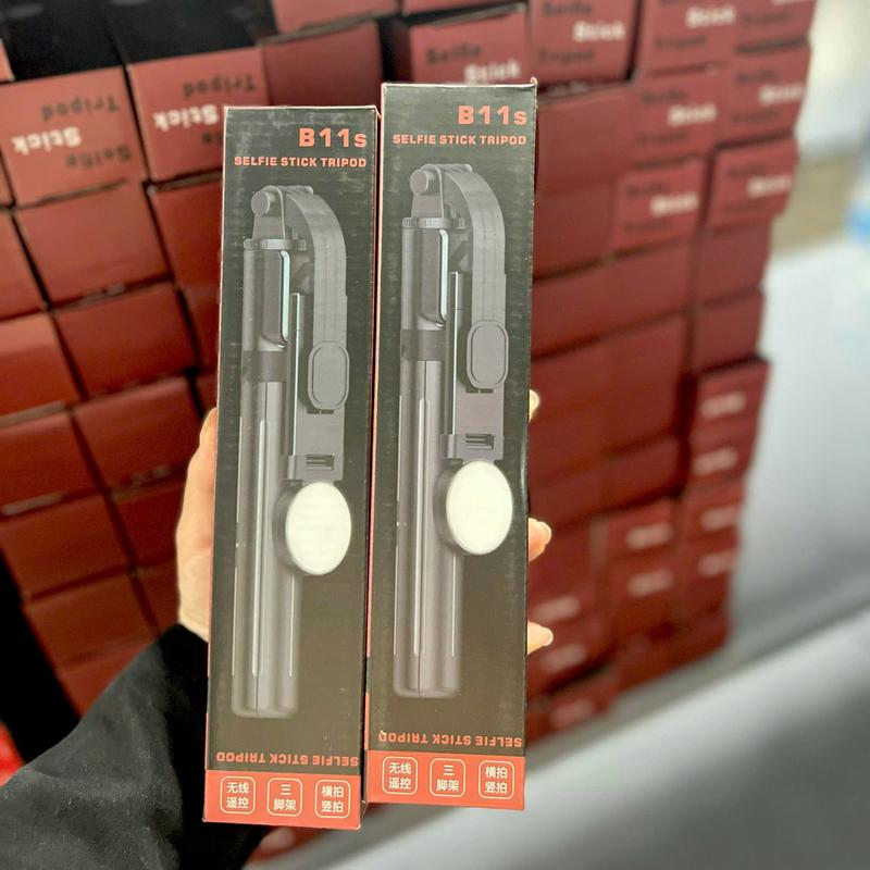 Gậy chụp hình Selfie B11s đa năng phụ kiện gồm đèn led trợ sáng nút remote bluetooth điều khiển chụp ảnh xa 10m 0