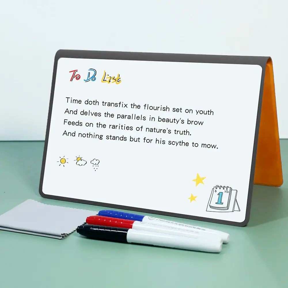Flexible Remind A5 Whiteboard Notebook Erasing Reusable Whiteboard Notepad Leather Message Note Drawing Graffiti Doodle Memo Pad Office Supplies