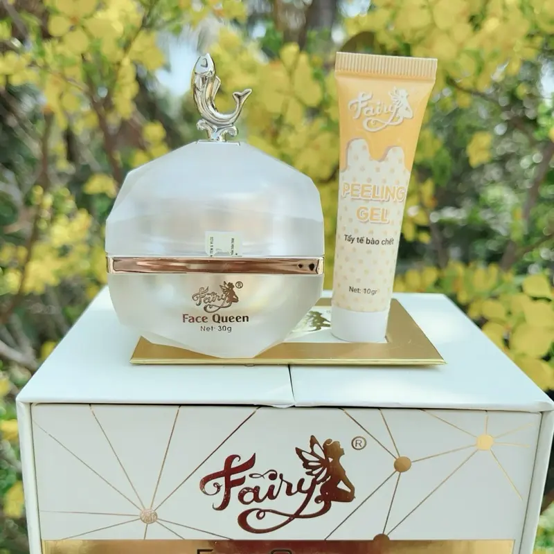 KEM FACE QUEEN FAIRY LỚN 30G (tặng 1 tuýt TTBC + 1 Muỗng Thuỷ Tinh + 1 Sữa Rửa Mặt mini + 1 Gói Cấy Trắng 5g + 1 Kẹp Tóc) Skincare Dưỡng Da Nữ Women Làm Đẹp Da 2