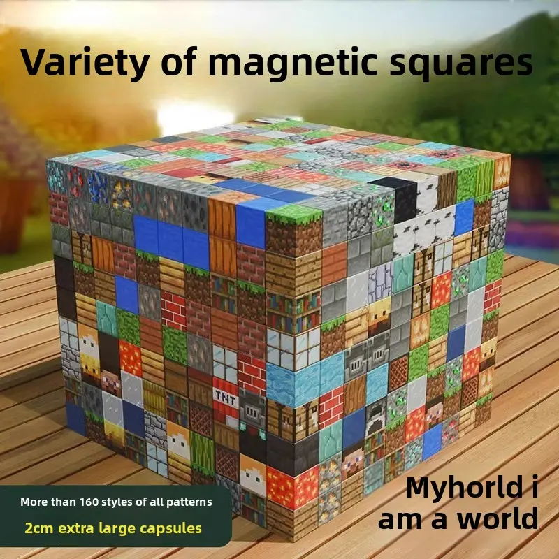 2cm My World Magnetic Cube Magnetic Smart Phone Holder MC Surrounding the Game Boys Mini Assembling Puzzle Building Blocks Toys