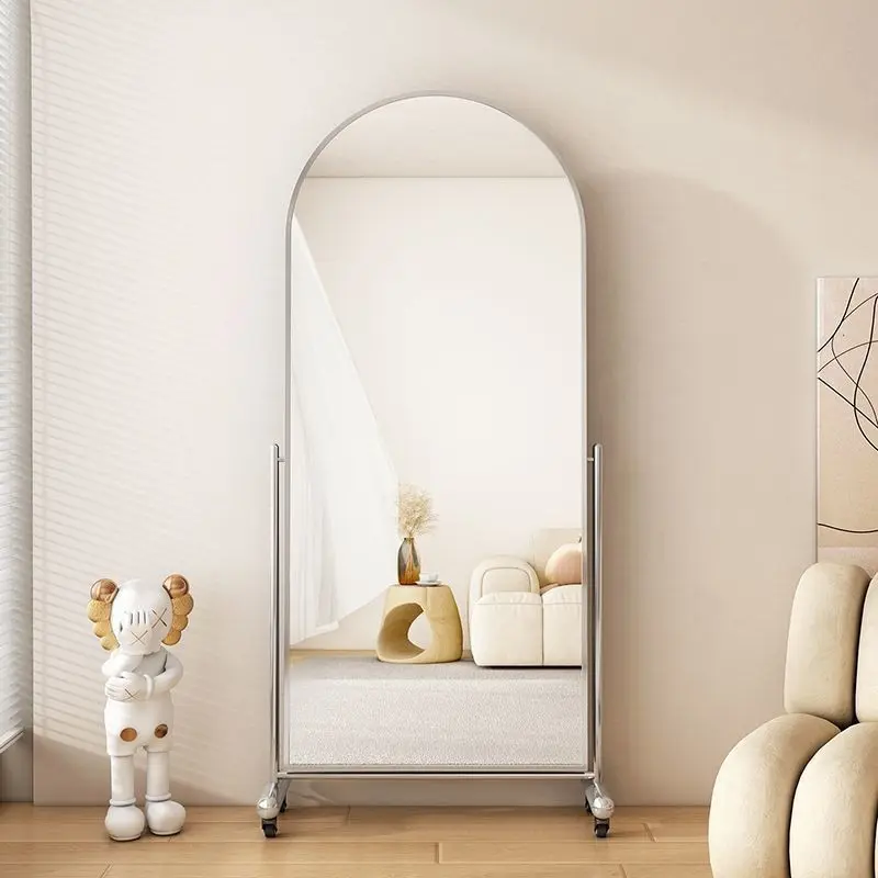 [Sg Sellers]Floor Mirror Full Body Mirror Standing Mirror Movable Full-Length Mirror Full-Length Mirror Beauty with Wheels Multi-Functional High Fitting Dance Dressing Mirror