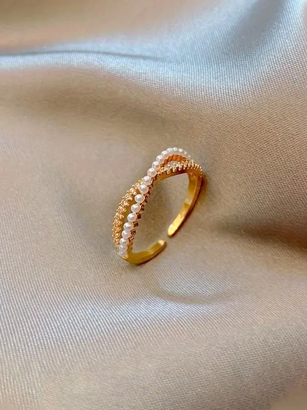 Women's Elegant Criss Cross Design Ring, Exquisite Trendy Ring, Fashionable Jewelry for Women As Gift for Daily & Party Decoration 6