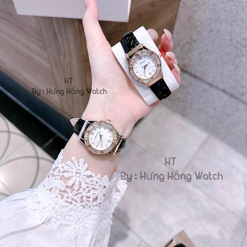 B4_Đồng Hồ Bolun Nữ Dây Da Mềm Đính Đá_ size 30 _ Watch dong