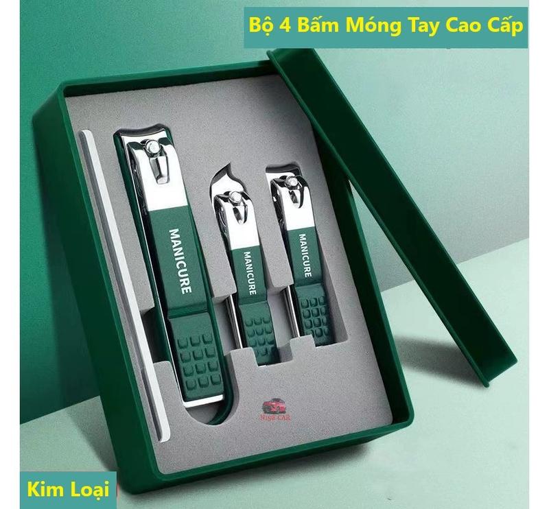 Bộ Dụng Cụ Bấm Móng Tay 4 món Bộ Cắt, Bấm Dũa Móng Tay Sét Dụng Cụ Làm Móng Cao Cấp