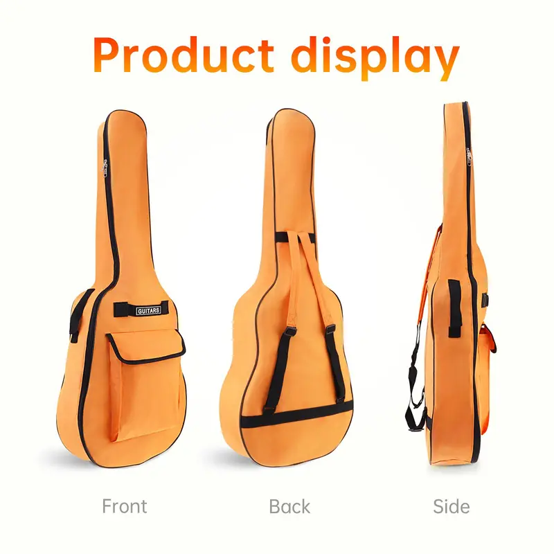 40/41 Inch Oxford Fabric Double Straps Padded Acoustic Guitar Gig Bag, 1 Piece Waterproof Soft Case, Instrument Bag & Case for Professional Performance 2