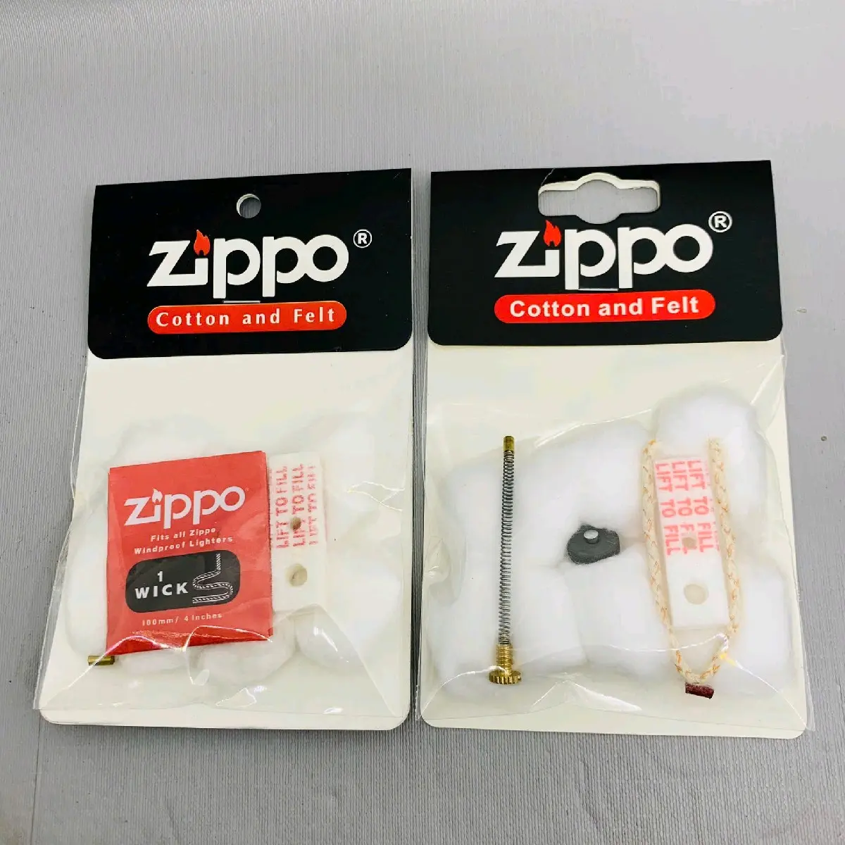 Combo phụ kiện Zippo, bông zippo ,tim bấc ,đá, chặn bông nhập khẩu.