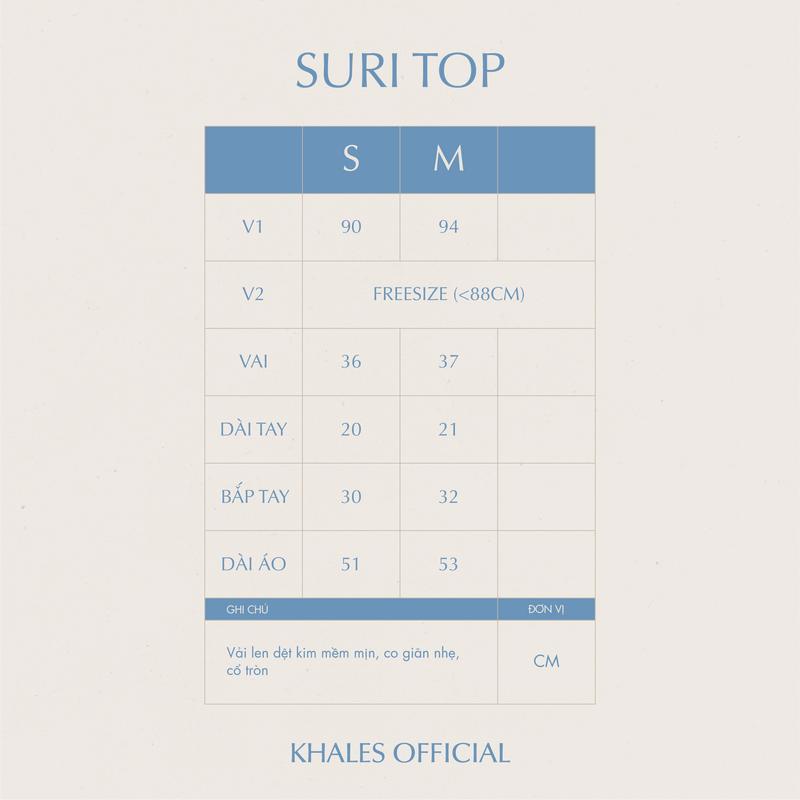 Áo len ngắn tay dệt kim mỏng cổ tròn Suri top by Khales hai màu hồng/be phối cúc nơ 8