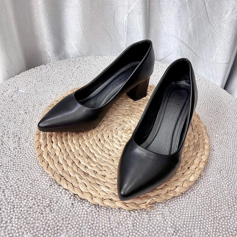 Giày cao gót nữ công sở mũi nhọn da mềm Thiên An TA35 Shoes Đế Cao
