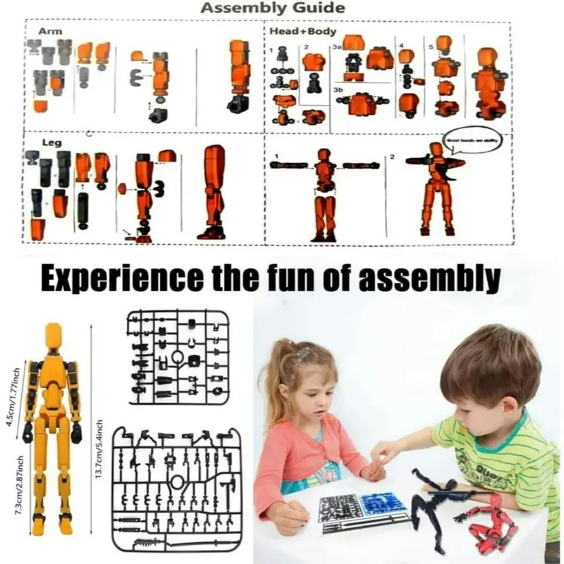 Dummy 13 Action Figure,Mainan Pergeseran Bentuk Bergerak Multi-Sendi,Manekin Cetak 3D,Dengan 4 Senjata Dan 3 Bentuk Tangan 8