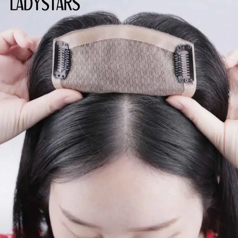 Siêu Da mono bản lớn 12* 13,rẽ nhiêu ngôi , móc full k đường may Tóc giả  phủ mái hói siêu da từ tóc thật, che hói , che bạc đỉnh đầu, tóc mái dài 6
