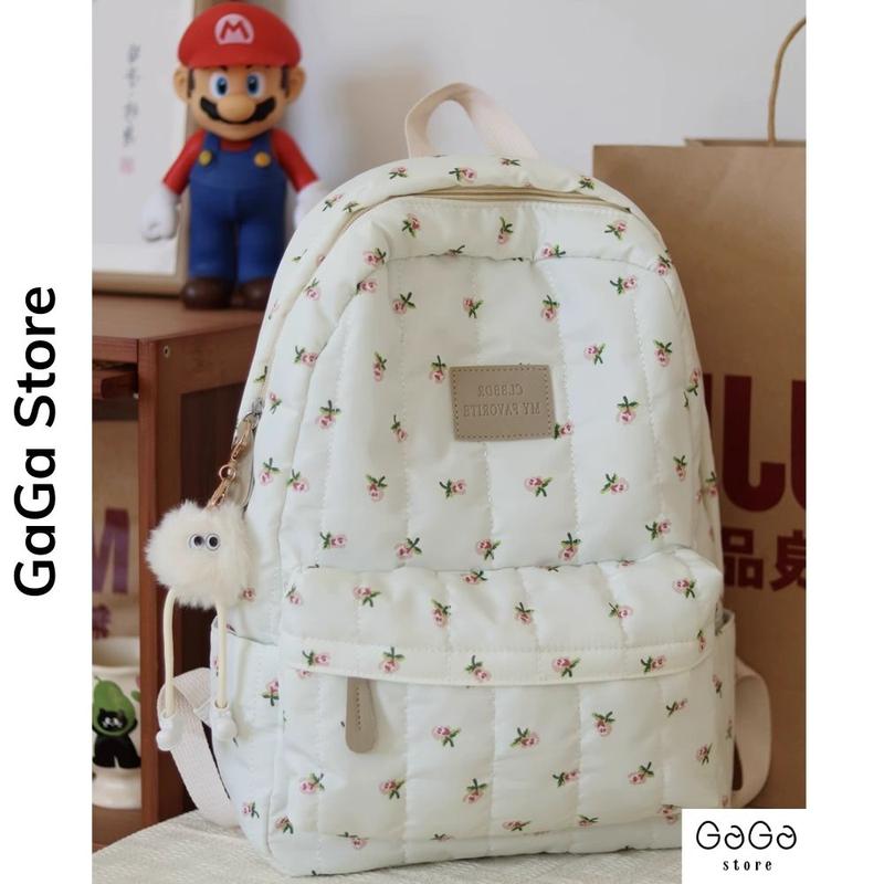 Balo đi học nữ họa tiết hoa nhí dễ thương phong cách Ulzzang Hàn Quốc dành cho học sinh mang đi học B796 gagastore