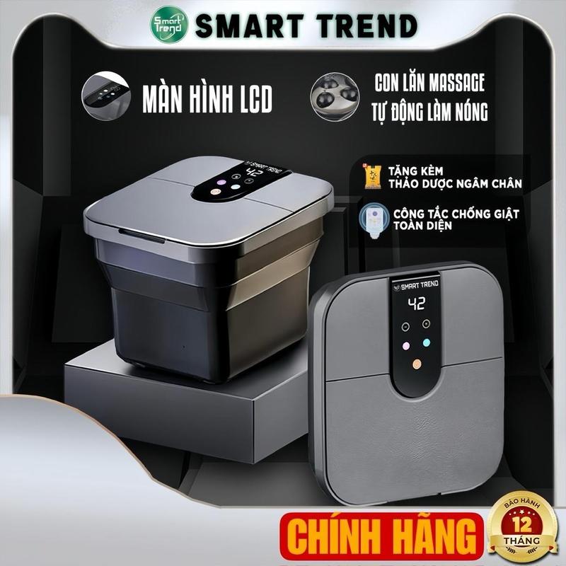 Bồn ngâm chân, Chậu ngâm chân massage chân gấp gọn, có chế độ làm nóng sục khí tự động màn hình cảm ứng cao cấp Chính Hãng SMART TREND, Bảo hành 12 tháng, Tặng  Kèm 30 Túi Thảo Dược Máy Massage