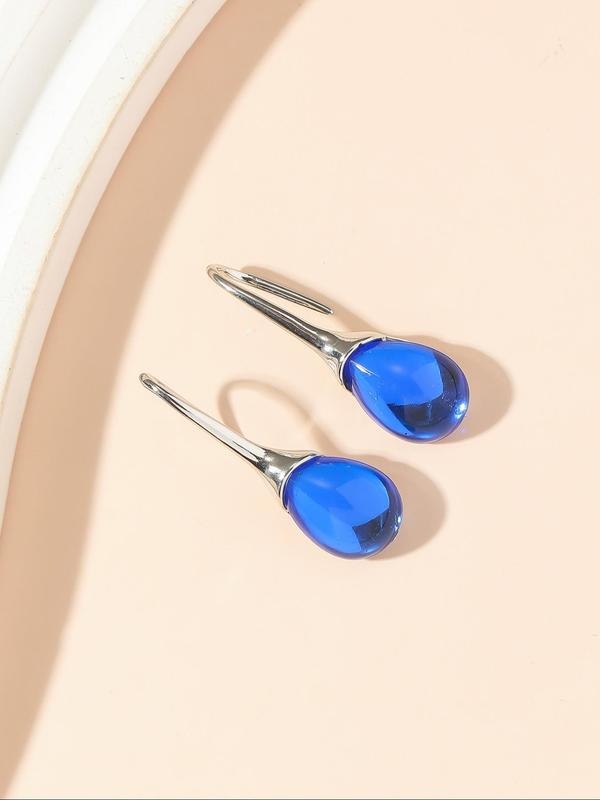 Fashionable Blue Teardrop Shaped Earrings, Fashion Jewelry for Party, Daily Clothing Decor, Trendy All-match & Exquisite Jewelry for Birthday Gift 3