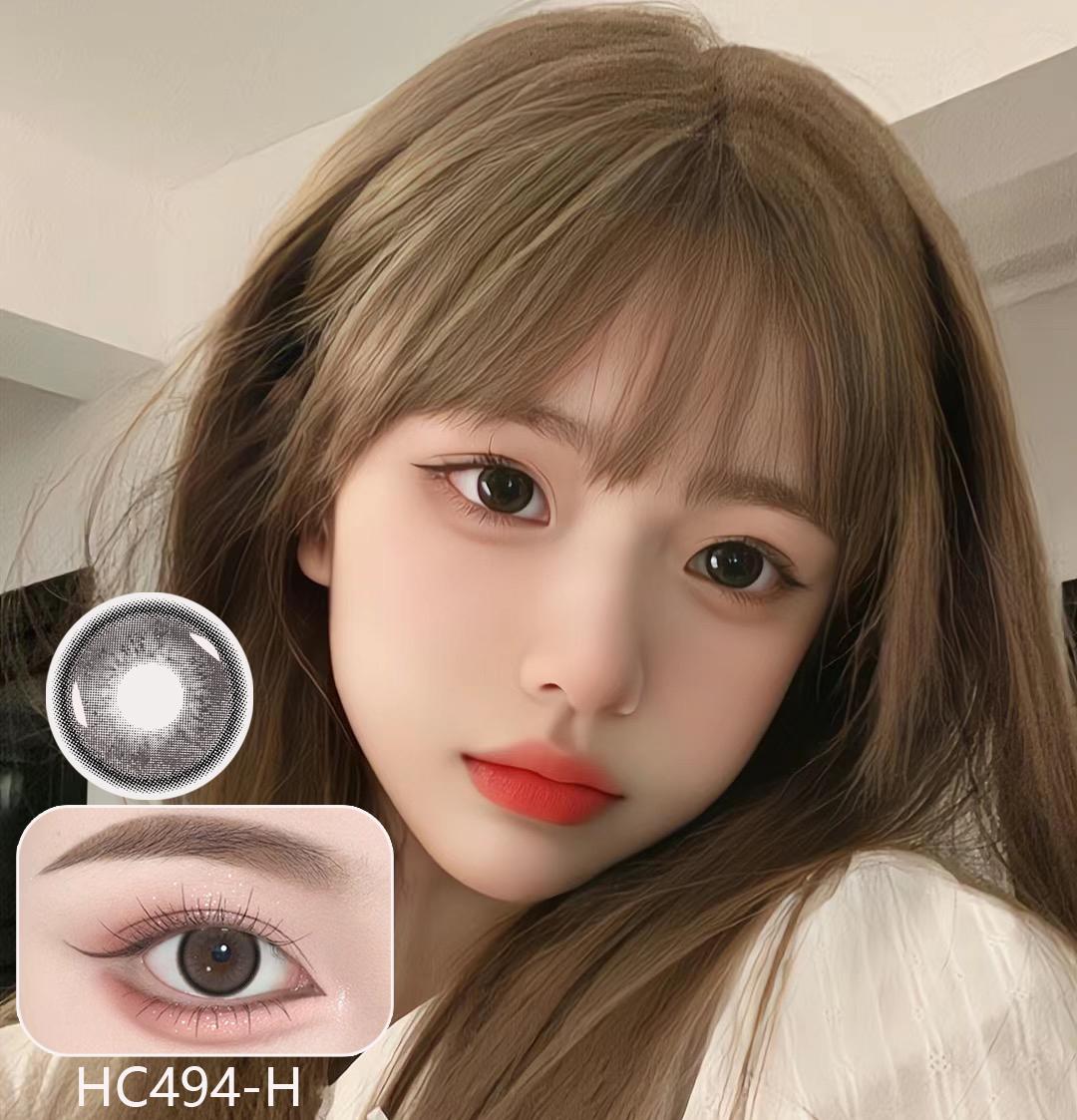 Yilala คอนแทคเลนส์สี HC493-A ขนาด 14.2mm สำหรับสายตาสั้น สายตาปกติ สายตาตาสี 1 คู่ คอนแทคเลนส์รายเดื