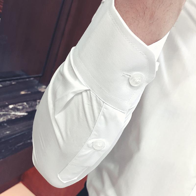 Áo Sơ Mi Trắng, Sành Điệu, Dành Cho Nam Giới, Áo Sơ Mi Phù Hợp Với Dài Tay, Phong Cách Hàn Quốc, Mỏng Vừa Vặn, Hợp Xu hướng, Trang Phục Bảo Hộ Lao Động 3