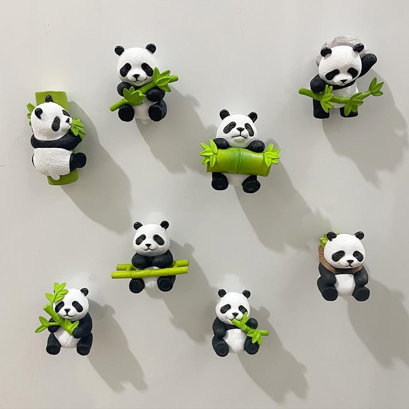 Product Introduction of Panda refrigerator magnet 8-piece set magnetic 3D stereo ice refrigerator home decoration ornaments magnet travel souvenir 1