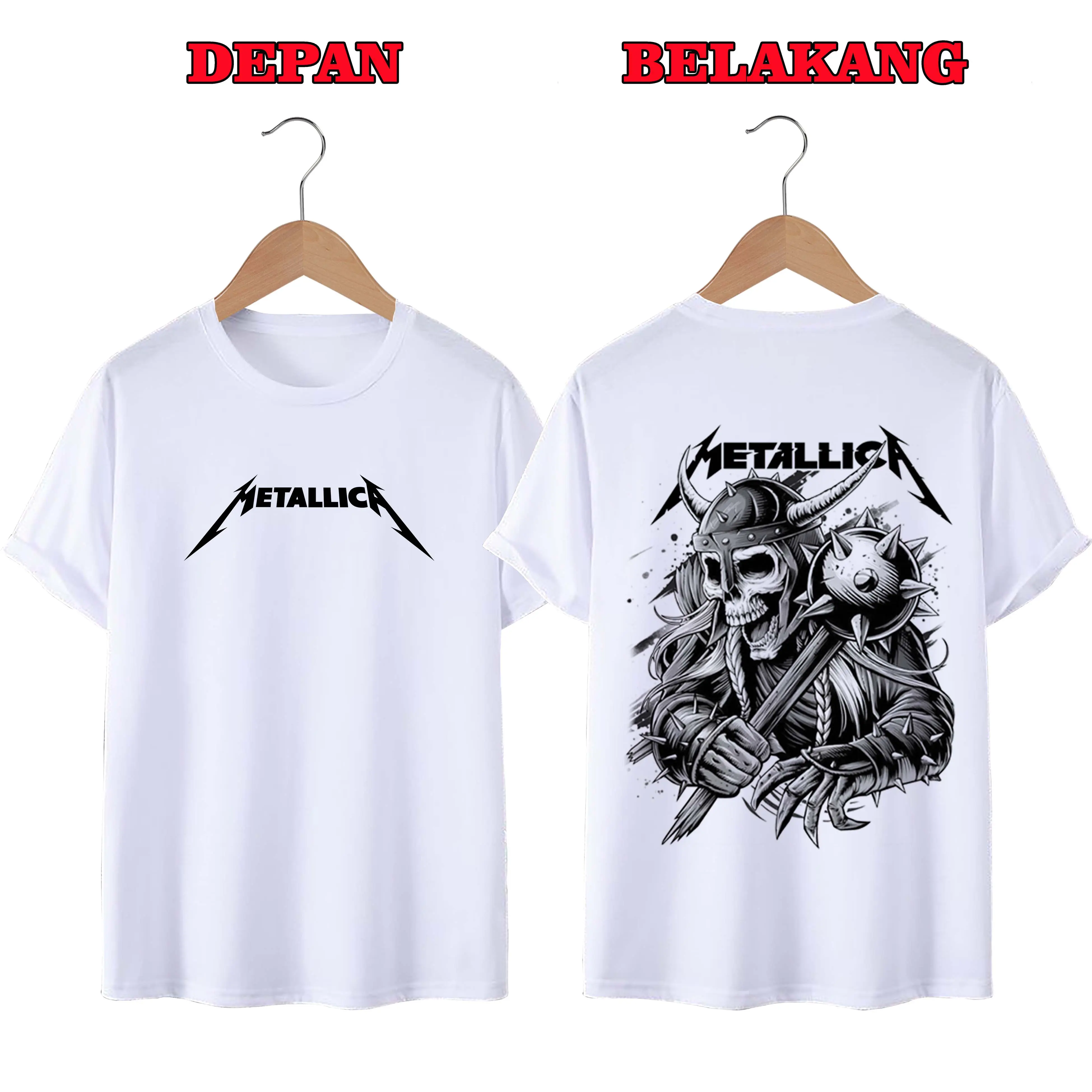 KAOS DISTRO UNISEX (PRIA DAN WANITA) TERBARU, KAOS JUMBO METALICA Crew Neck