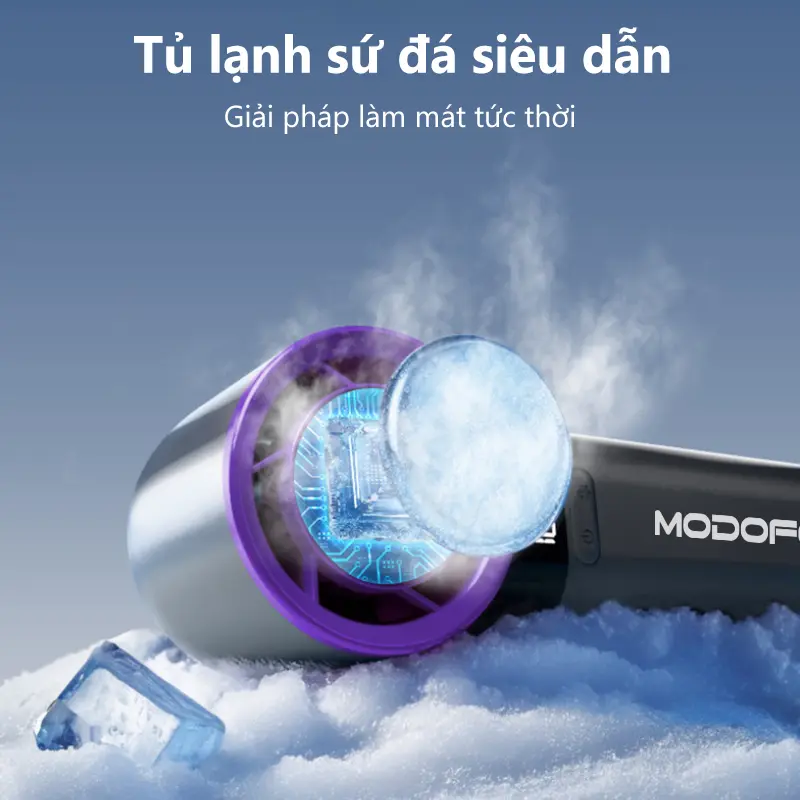 【MODOFO】Quạt cầm tay tốc độ cao mới 2025, tốc độ gió 100 cấp, màn hình kỹ thuật số, pin dung lượng lớn, thời gian sử dụng cực dài (bảo hành chính hãng 6 tháng) Sạc di động USB thích hợp làm quà tặng Tết Nguyên đán, phụ kiện quà tặng cặp đôi 1