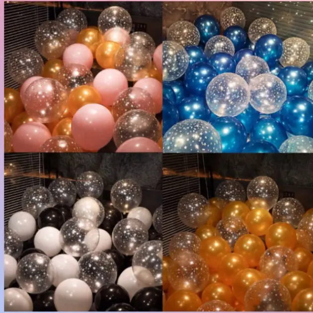 Set 30 bóng bay mix sinh nhật trang trí sinh nhật, đám cưới, tiệc tùng mix sẵn các màu, pastel, bóng nhũ, bóng chấm sao Gooddecors