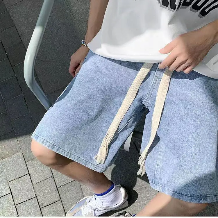 กางเกงยีนส์ขาสั้นผู้ชาย แฟชั่นเกาหลี ใส่สบาย S-2xl Clothing Man Jeans