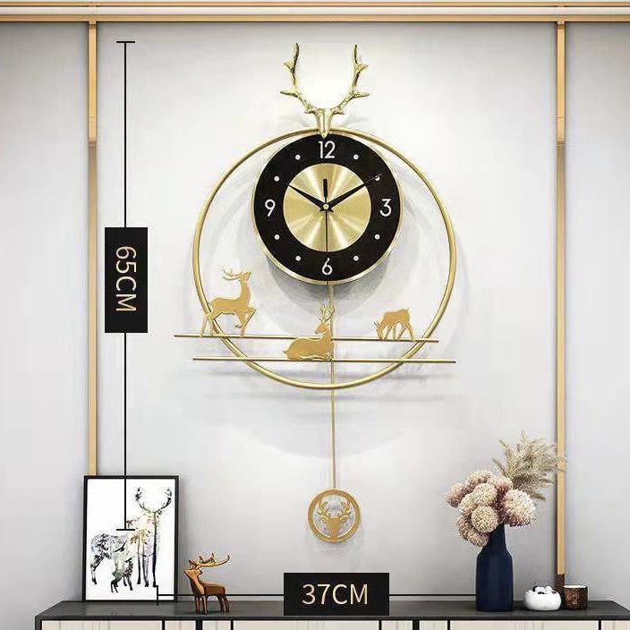 Đồng Hồ Treo Tường DECOR SỪNG HƯƠU Dùng Xem Giờ Và Treo Mọi Không Gian Kiến Trúc Việt, Kiểu Dáng Sang Trọng Giúp Không Gian Đẹp Hơn[ BẢO HÀNH 36 THÀNG]