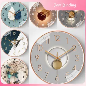 Jam Dinding Minimalis Mesin Quartz Presisi - Diameter 30cm dengan Angka Timbul 3D, Baterai Included, untuk Ruang Tamu, Kamar Tidur, dan Kantor