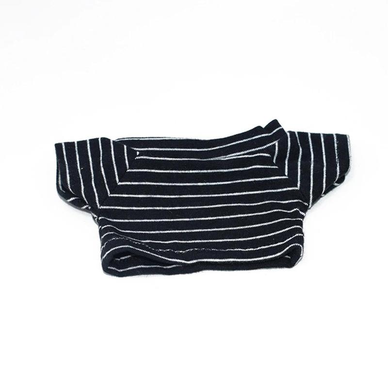 DM 17cm Mini Doll'S Clothes Outfit Accessories For Labubu V1 V2 Striped overalls hats glasses shoes Cool handsome Clothing Gift 3