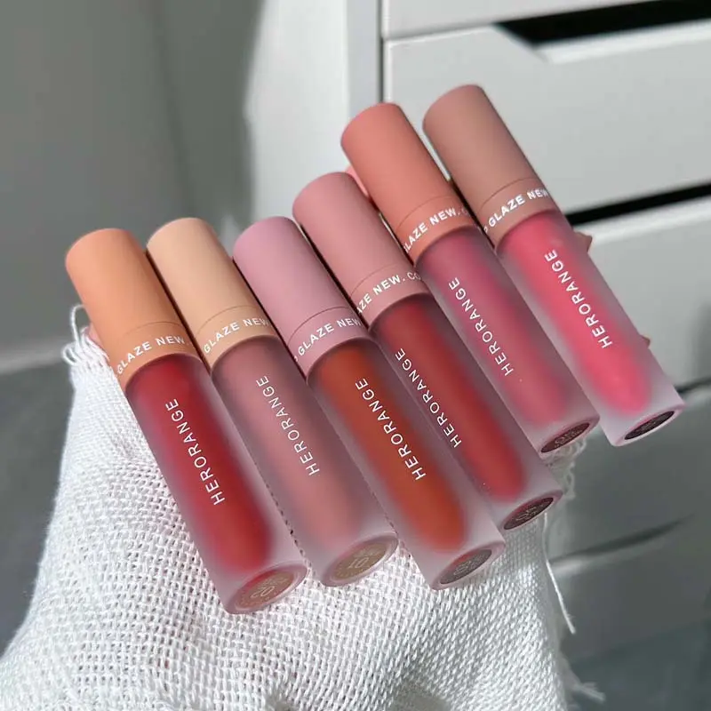Herorange ~ Velvet Lip Glaze Matte Matte White Mouth Red Mud Waterproof Durable Not Easy to Touch Cup Cheap Lip Gloss