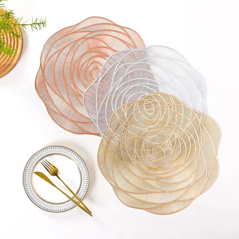 Ideame Placemat PVC GratoWaterproof Tatakan Piring Bulat Elegan 1