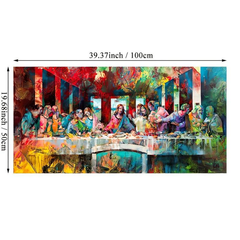The Last Supper Graffiti Painting, 1 Count Canvas Wall Art without Frame, Wall Decor for Home Living Room Bedroom Office 1