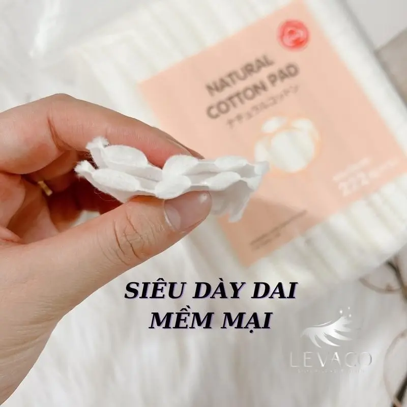 Bông Tẩy Trang Cotton Pads 222 Miếng Vuông Chăm Sóc Da Mặt Dụng Cụ Làm Đẹp-BTT04 LEVALASO 4
